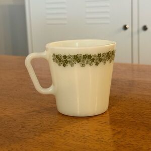 Singular Vintage Pyrex ‘Spring Blossom’ Pattern #1410 D-handle Milk Glass Mug